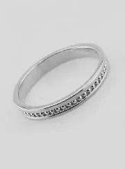 Wedding Ring in Polished Sterling Silver - Size 54
