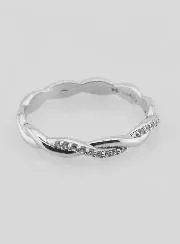 Twisted Wedding Ring in 925 Silver - Size 54