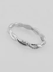 Twisted Wedding Ring in 925 Silver - Size 54