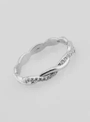 Twisted Wedding Ring in 925 Silver - Size 54
