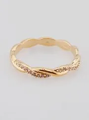 Intertwined Wedding Ring Gold Plated - Size 54