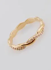 Intertwined Wedding Ring Gold Plated - Size 54