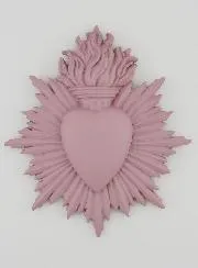 Ex Voto Wall Decoration Radiant Heart 17cm - Pink