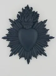 Ex Voto Wall Decoration Radiant Heart 17cm - Blue Grey