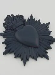 Ex Voto Wall Decoration Radiant Heart 17cm - Blue Grey