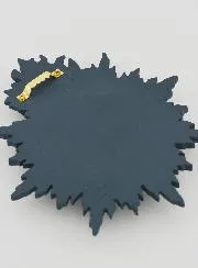 Ex Voto Wall Decoration Radiant Heart 17cm - Blue Grey