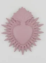 Ex Voto Wall Decoration Radiant Heart 11cm - Pink