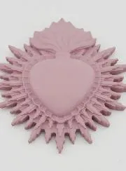 Ex Voto Wall Decoration Radiant Heart 11cm - Pink