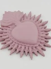 Ex Voto Wall Decoration Radiant Heart 11cm - Pink