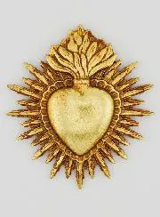 Ex Voto Wall Decoration Radiant Heart 11cm - Gold