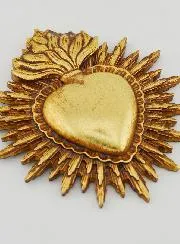 Ex Voto Wall Decoration Radiant Heart 11cm - Gold