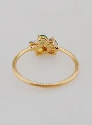 Gold-plated Ring Labradorite and Zirconia - Size 54