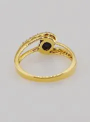 Gold-plated Ring Sapphire and Zirconia - Size 54