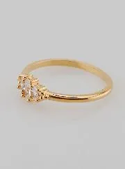 Gold-plated Trinity Ring with Zircons - Size 54