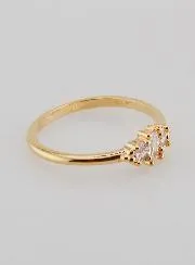 Gold-plated Trinity Ring with Zircons - Size 54
