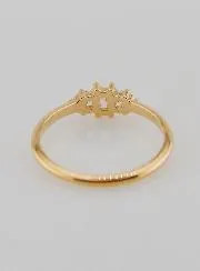 Gold-plated Trinity Ring with Zircons - Size 54