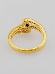 Gold-plated Sapphire and Zircon Ring - Size 54