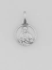 Scapular Medal in Rhodium-Plated 925 Silver - 10 mm