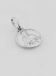 Scapular Medal in Rhodium-Plated 925 Silver - 10 mm
