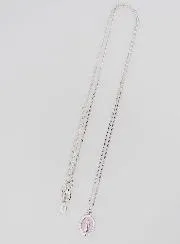 Necklace Miraculous Virgin Silver and Pink Enamel
