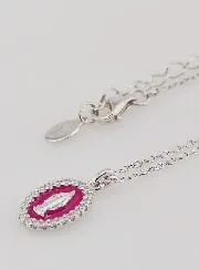 Necklace Miraculous Virgin Silver and Fuchsia Pink Enamel