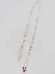 Necklace Miraculous Virgin Silver and Fuchsia Pink Enamel