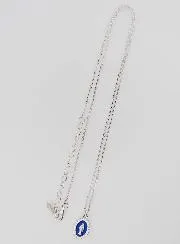 Necklace Miraculous Virgin Silver and Dark Blue Enamel