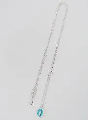 Necklace Miraculous Virgin Silver and Light Blue Enamel