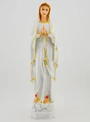 Our Lady of Lourdes Polychrome Statue - 30 cm
