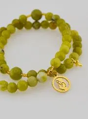 Green Jade Rosary Bracelet - Virgin Mary