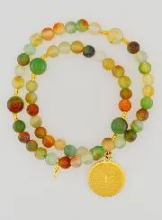 Rosary Bracelet with Agate Stone and Our Father