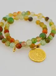 Rosary Bracelet with Agate Stone and Our Father