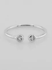 Open Ring in Silver and Zirconia - Size 58