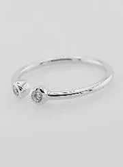Open Ring in Silver and Zirconia - Size 58