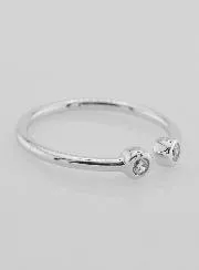 Open Ring in Silver and Zirconia - Size 58