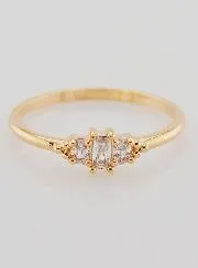 Gold-plated Trinity Ring with Zircons - Size 58