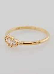 Gold-plated Trinity Ring with Zircons - Size 58