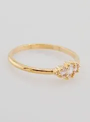 Gold-plated Trinity Ring with Zircons - Size 58