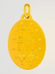 Miraculous Medal 24k Fine Gold Plated - 19 mm
