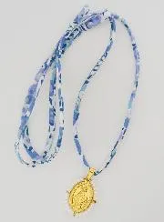 Miraculous Medal with Beads - Blue Liberty Cord