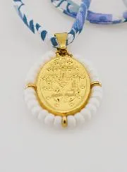Miraculous Medal with Beads - Blue Liberty Cord