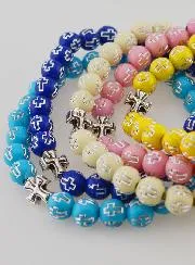 Set of 5 Religious Bracelets with Cross