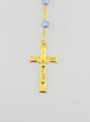 Miraculous Medal Rosary with Faceted Beads - Blue