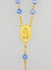 Miraculous Medal Rosary with Faceted Beads - Blue