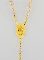 Miraculous Medal Rosary with Faceted Beads - Pink