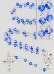 Miraculous Medal Rosary with Clasp - Blue