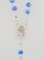Miraculous Medal Rosary with Clasp - Blue