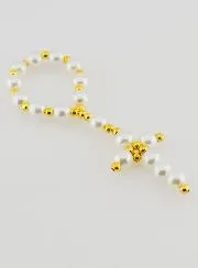 Pearlescent Glass Bead Decade Rosary - White