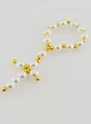 Pearlescent Glass Bead Decade Rosary - White