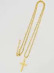 Religious Necklace Golden Stainless Steel Cross of Christ